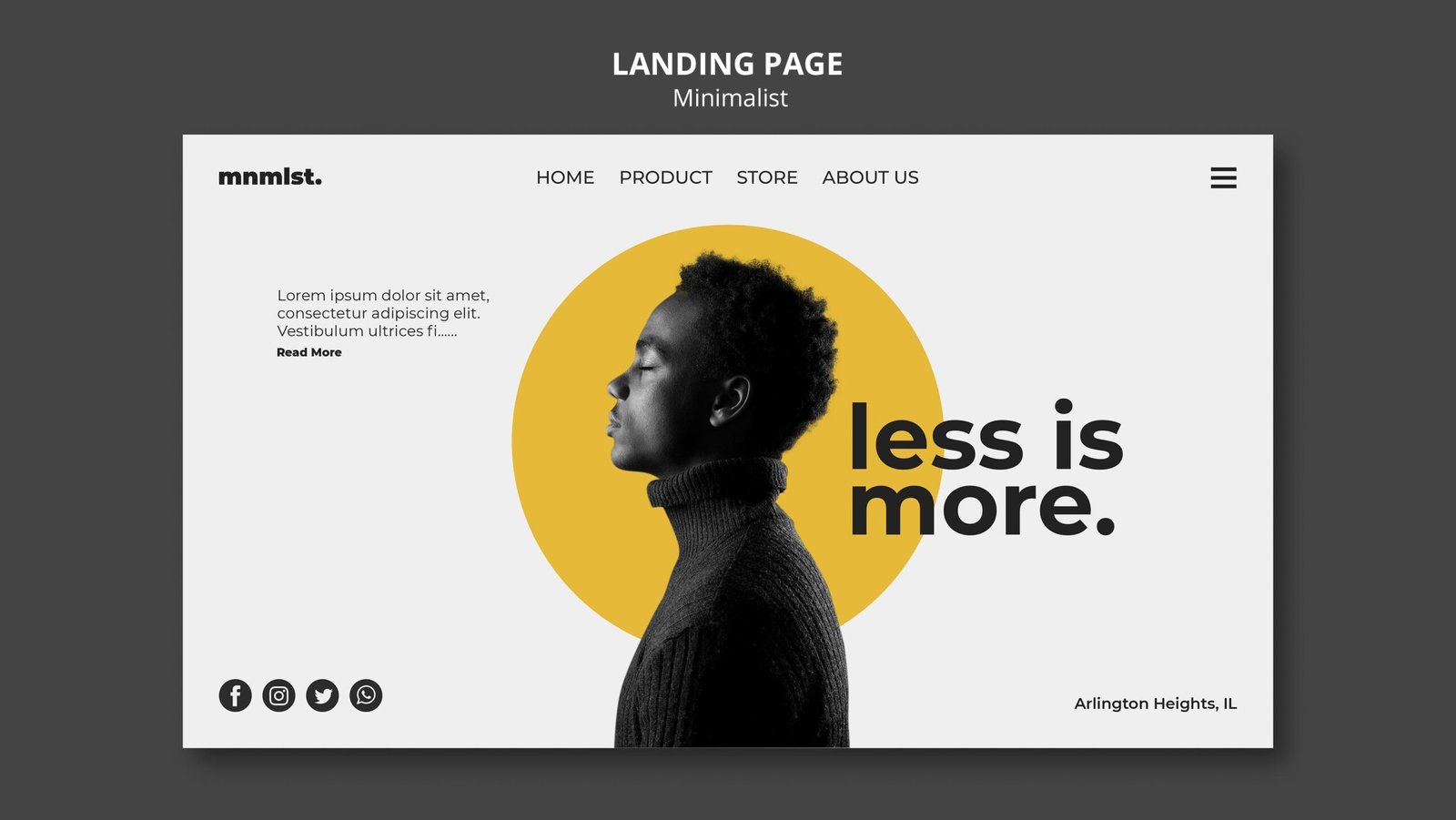 Minimalist portfolio website example for a marketing portfolio